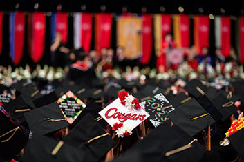 Students attending graduation. Links to What to Give